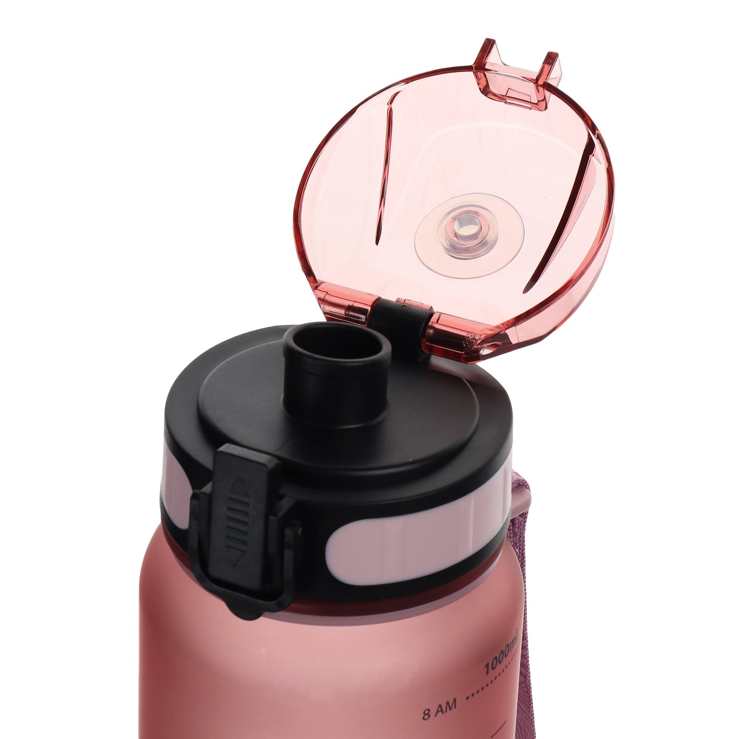 InstaLite 1 Litre BPA Free Tritan Sports/Gym Water Bottle with Time Marker, Fruit Infuser Screen & Protein Shaker Blending Ball (Rose Gold, 1000 ML)