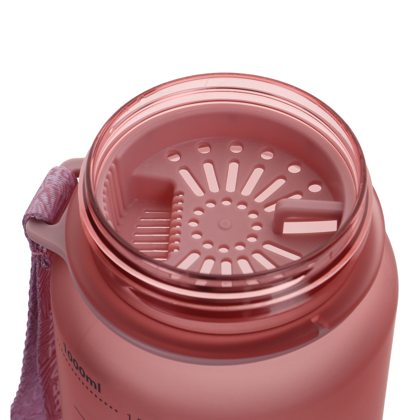 InstaLite 1 Litre BPA Free Tritan Sports/Gym Water Bottle with Time Marker, Fruit Infuser Screen & Protein Shaker Blending Ball (Rose Gold, 1000 ML)