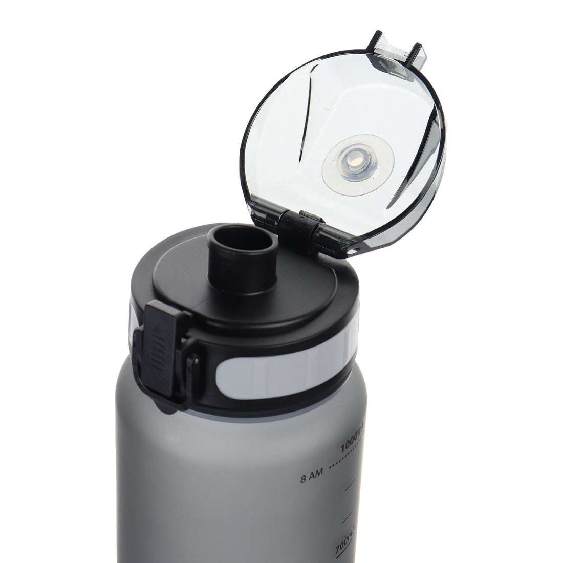 InstaLite 1 Litre BPA Free Tritan Sports/Gym Water Bottle with Time Marker, Fruit Infuser Screen & Protein Shaker Blending Ball (Stone Grey, 1000 ML)