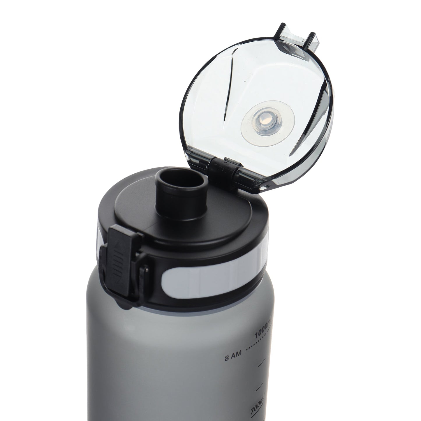 InstaLite 1 Litre BPA Free Tritan Sports/Gym Water Bottle with Time Marker, Fruit Infuser Screen & Protein Shaker Blending Ball (Stone Grey, 1000 ML)