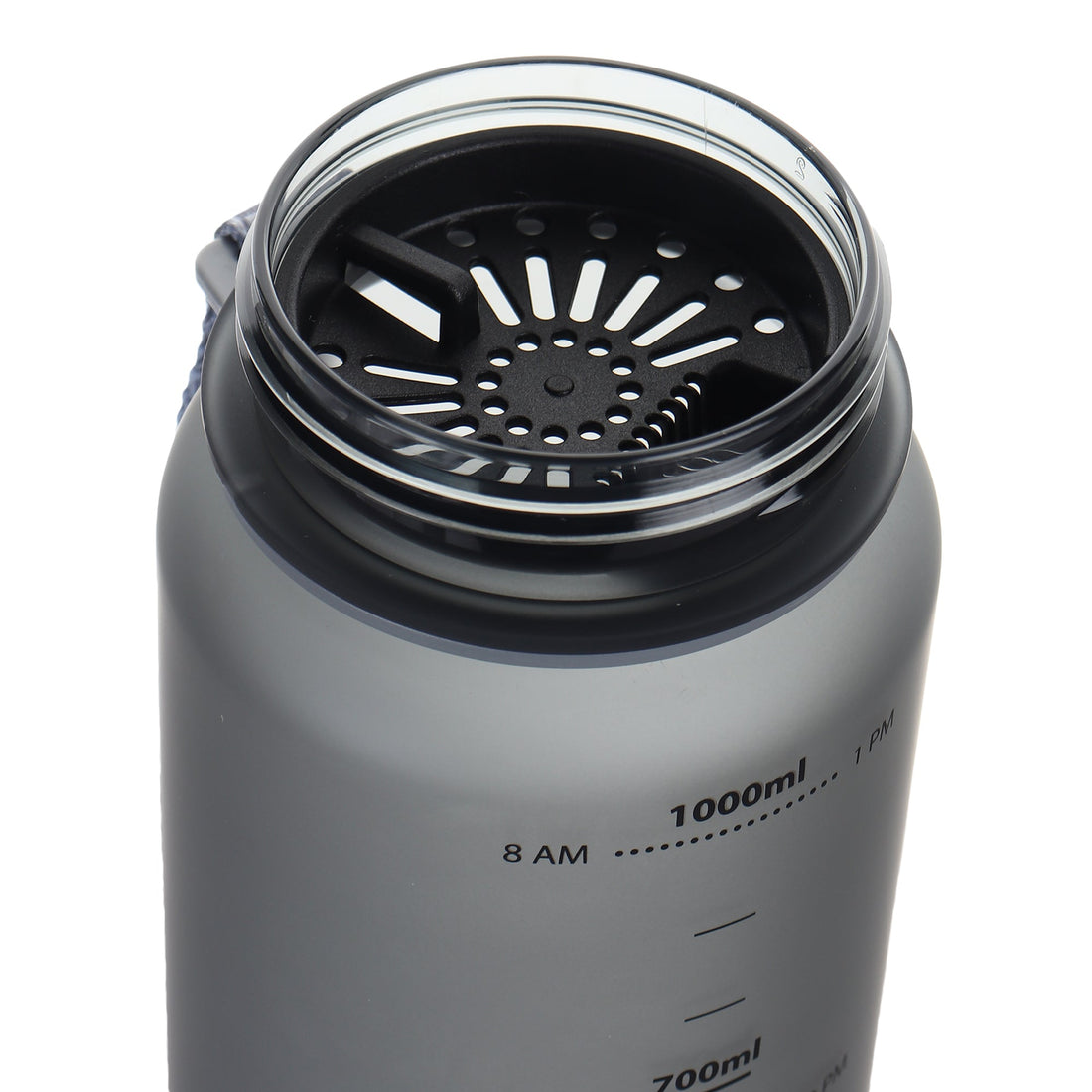 InstaLite 1 Litre BPA Free Tritan Sports/Gym Water Bottle with Time Marker, Fruit Infuser Screen & Protein Shaker Blending Ball (Stone Grey, 1000 ML)