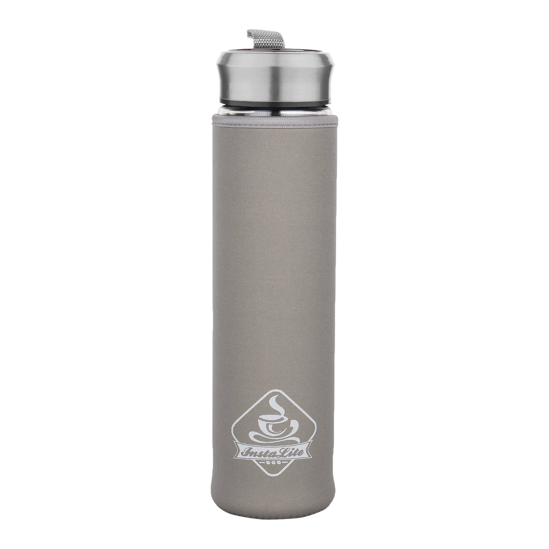 InstaLite Tea Infuser Bottle - BPA Free Double Wall Glass Detox Bottle with Stainless Steel Filter - Leakproof Tea Tumbler with Strainer for Loose Leaf Green Tea and Fruit & Detox Water
